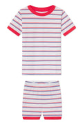 Kids Shorts Set in Lapis Bicolor Tidal Stripe