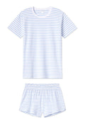 Pima Crew Shorts Set in Baltic Blue