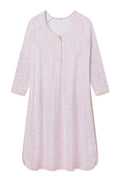 Pima Maternity Long Sleeve Nightgown in English Rose Garden Floral