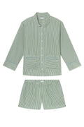 Poplin Piped Long-Short Set in Palm Riviera Stripe