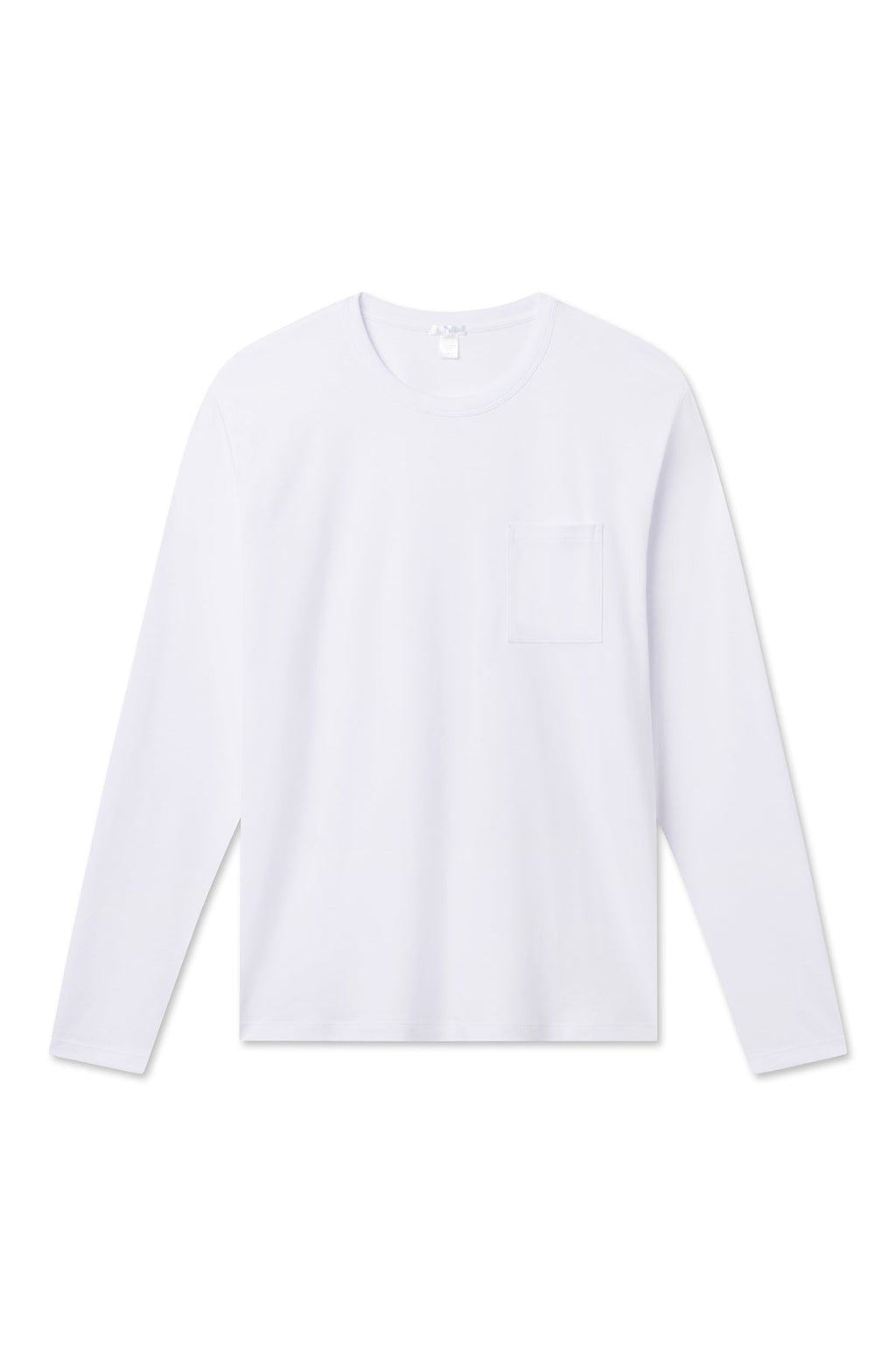 Men's Long Sleeve Pima Pocket Tee in White