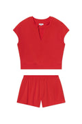 Relax Short Sleeve Shorts Set in Tart