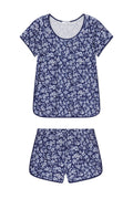 Pima Shorts Set in Blue Depths Anemones