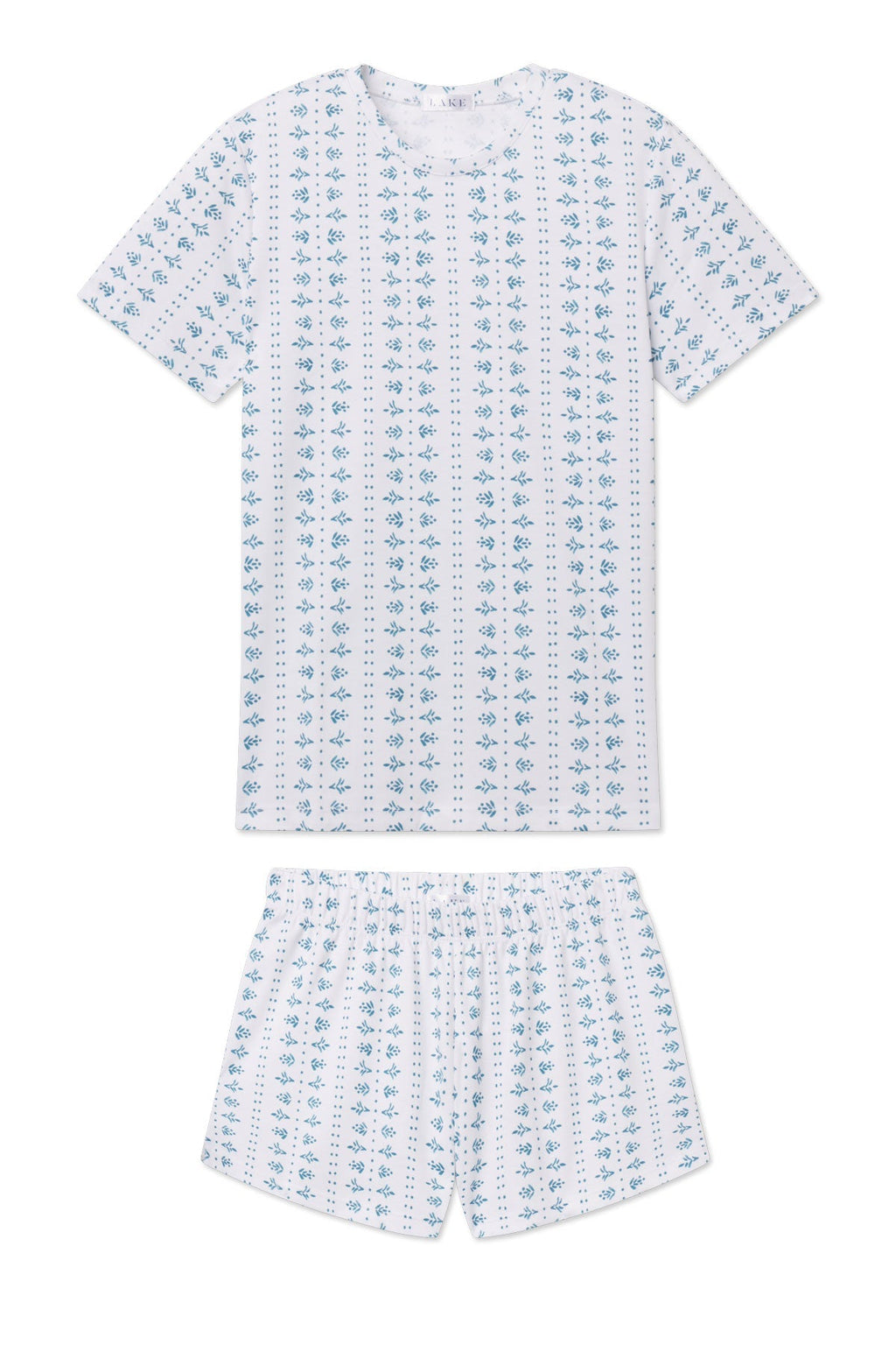Pima Crew Shorts Set in Haven Blue Garden Arbor