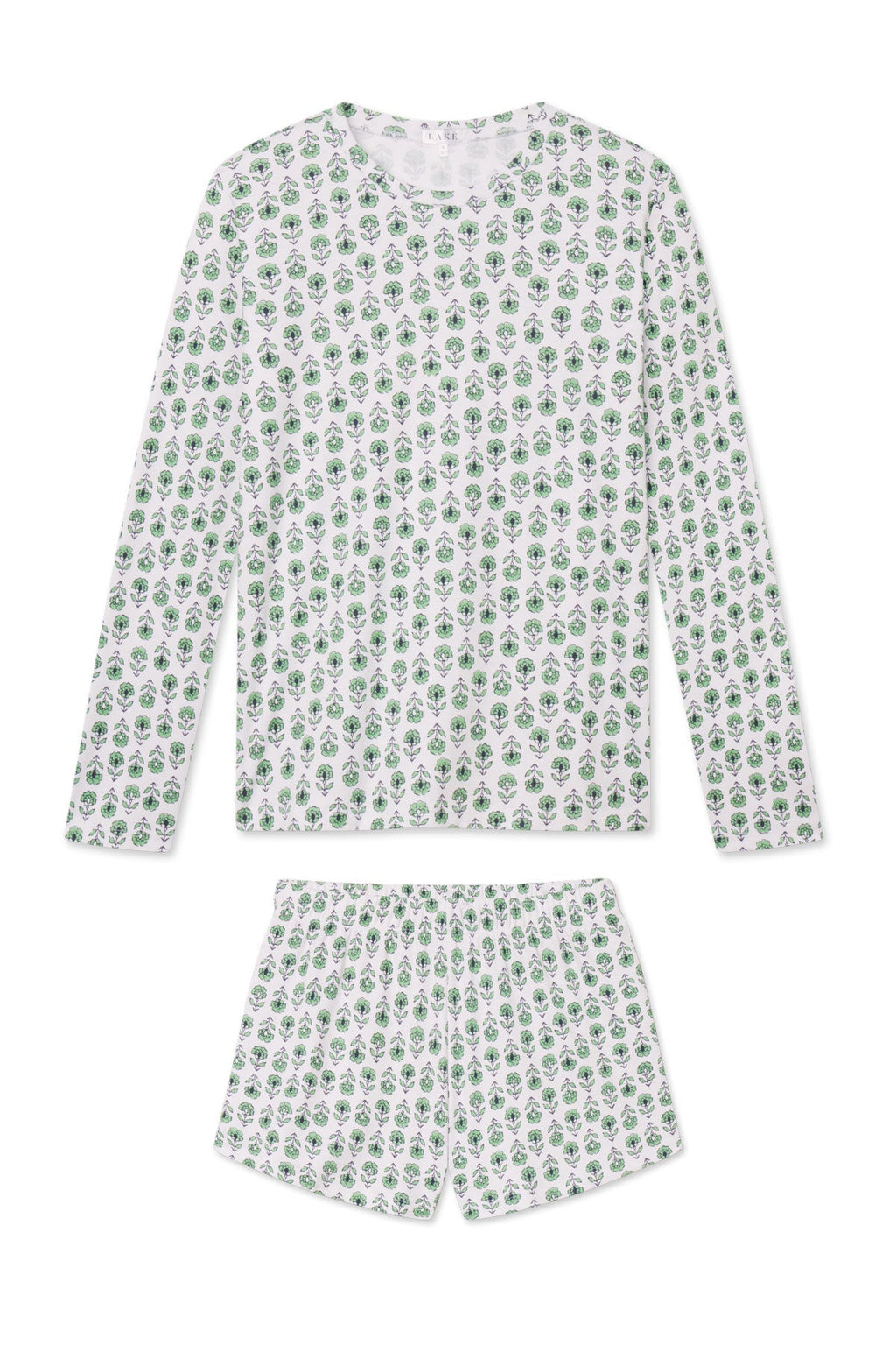 Pima Crew Long-Short Set in Field Green Sprig