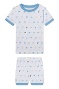 Kids Shorts Set in Baltic Blue Nautical Flags