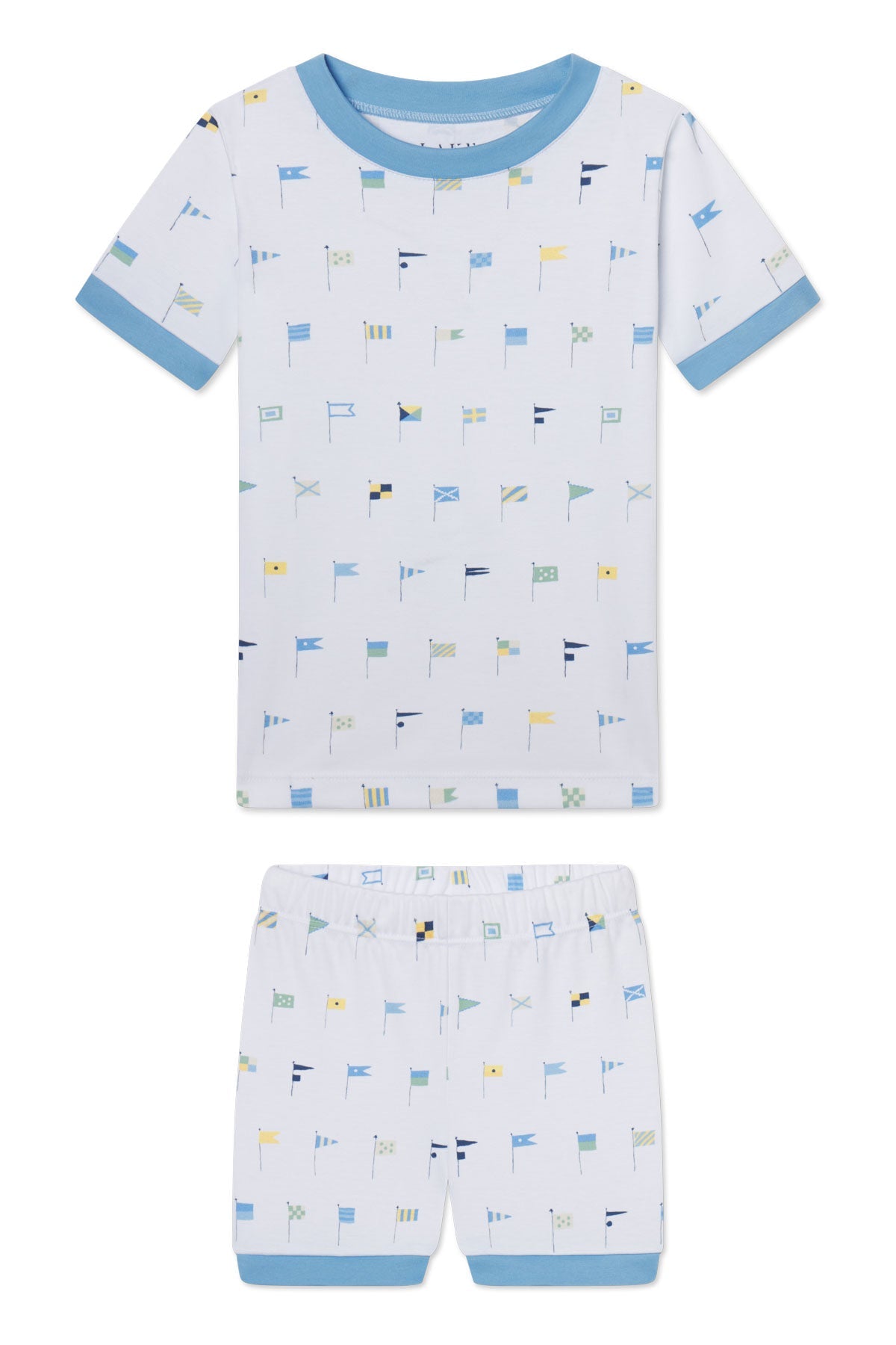 Kids Shorts Set in Baltic Blue Nautical Flags