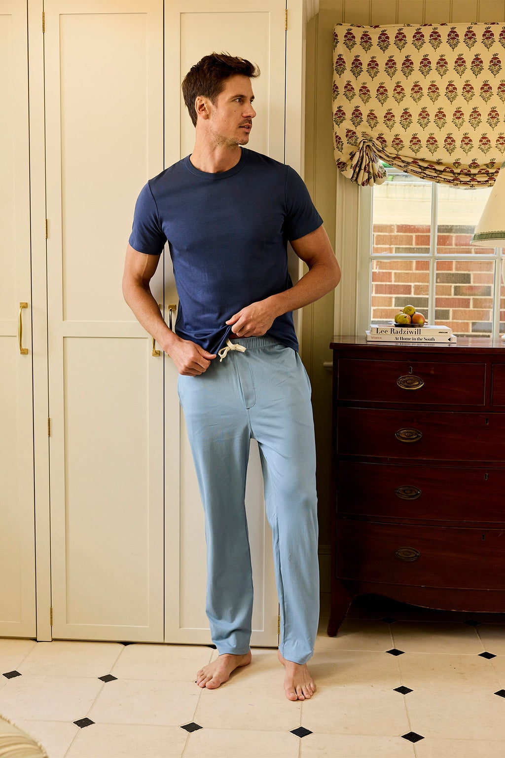 Men's Pima Sleep Pants in Anchor Blue