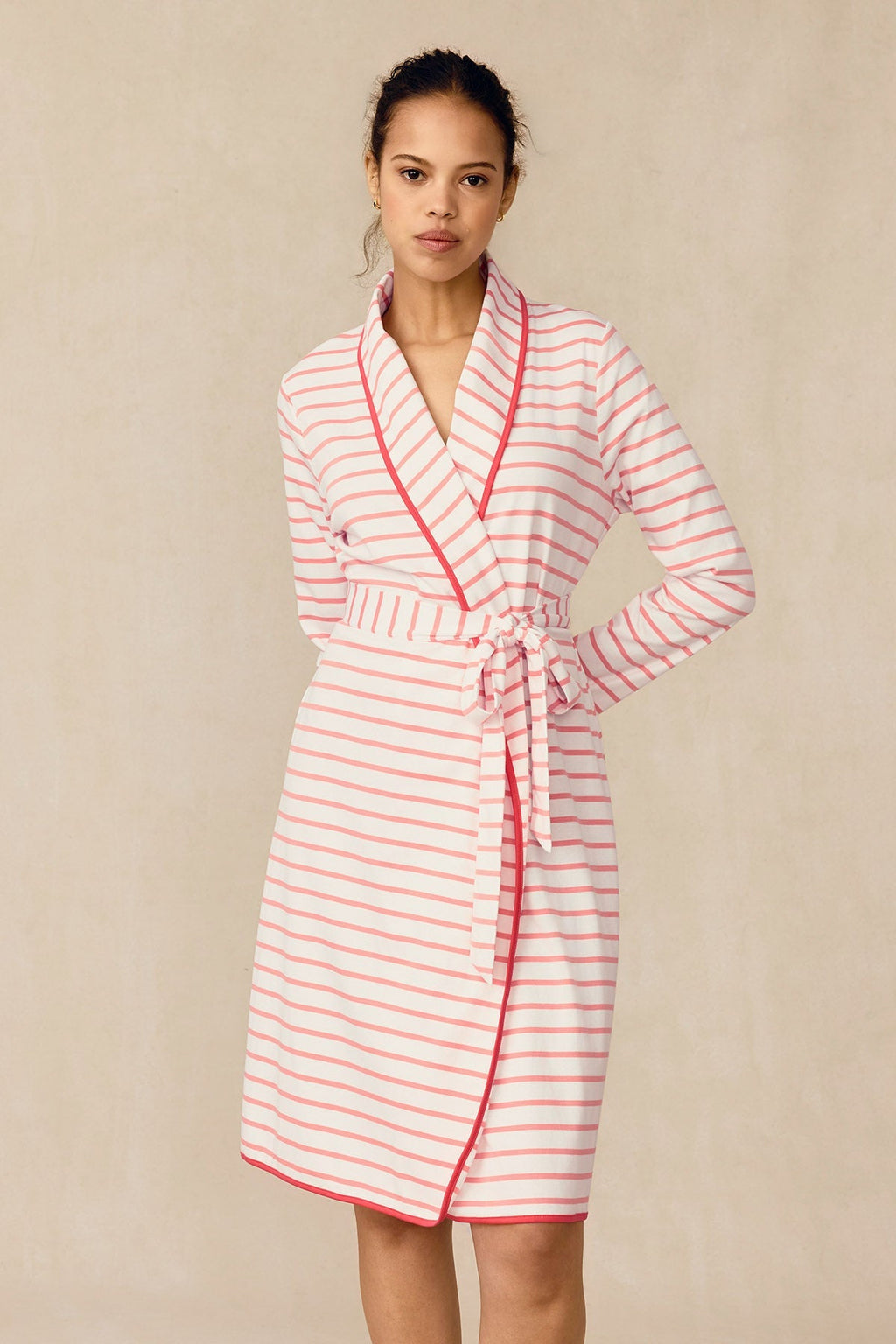 Pima Robe in Gelato Anchor Stripe