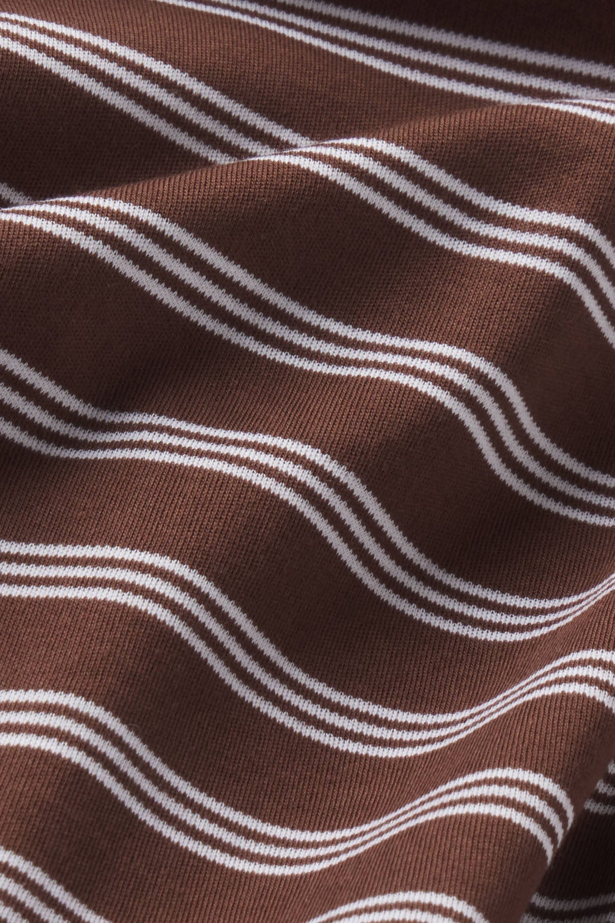 Pima Crew Long-Long Set in Cocoa Triple Stripe