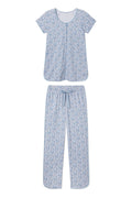 Pima Maternity Short-Long Set in Delft Blue Garden Floral