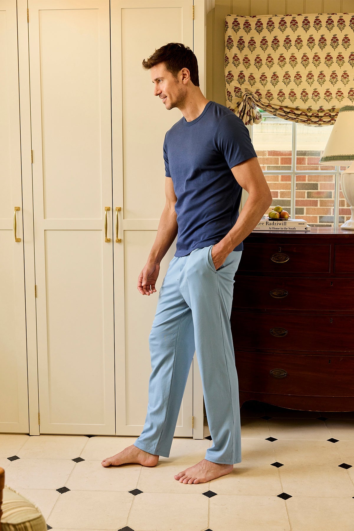 Men's Pima Sleep Pants in Anchor Blue
