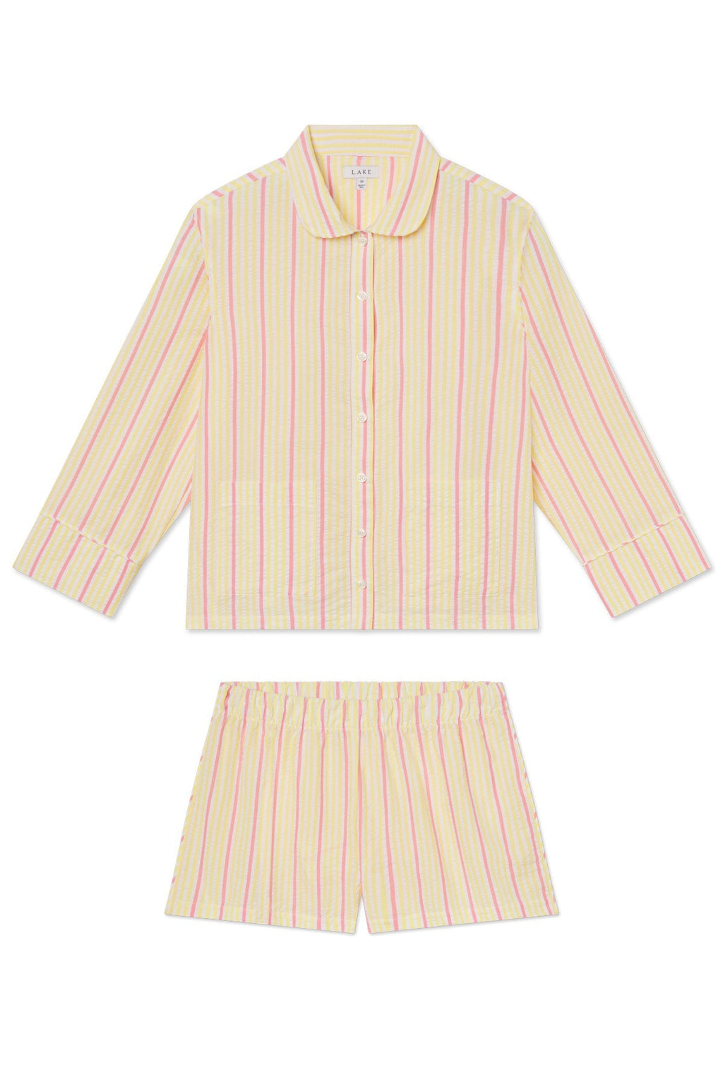 Georgie Pocket Shorts Set in Zest Coastline Seersucker