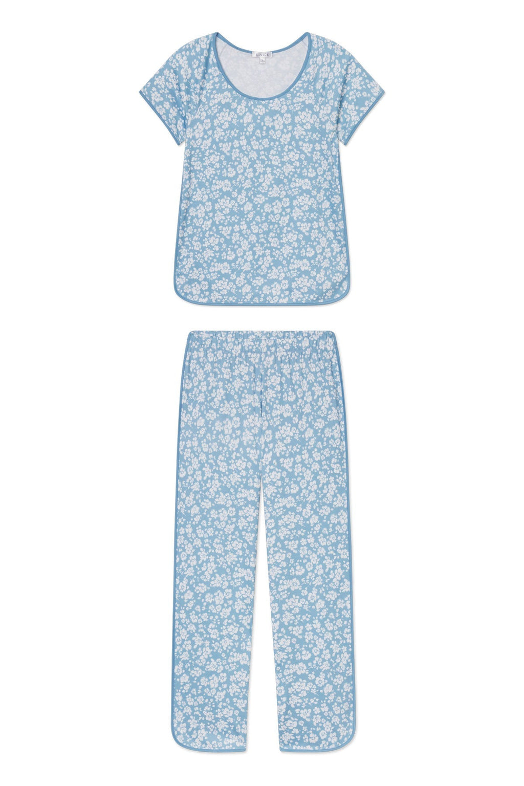 Pima Short-Long Set in Serene Blue Anemones