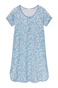 Pima Maternity Nightgown in Serene Blue Anemones
