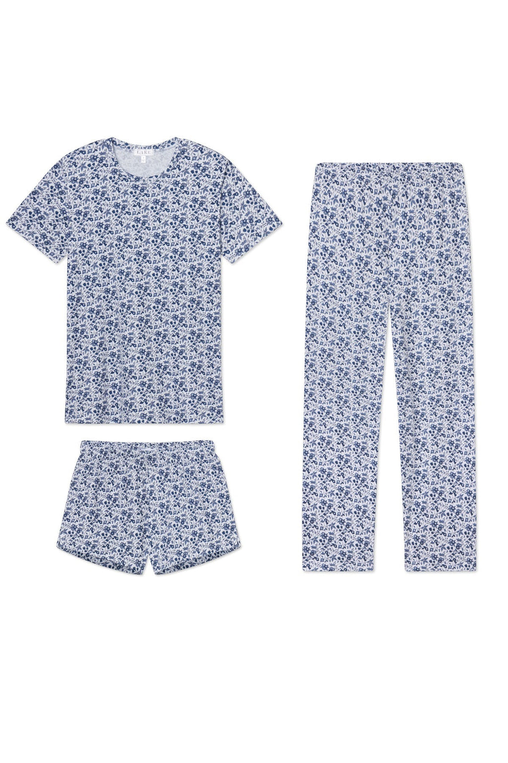 Pima Crew Bundle in Sea Depth Garden Floral