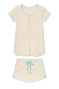 Pima Maternity Shorts Set in Zest Anchor Stripe