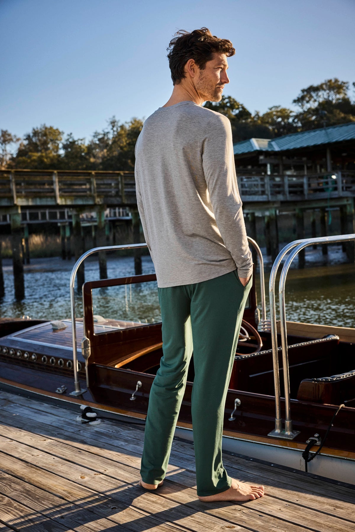 Men's Bamboo Lounge Pants in English Ivy