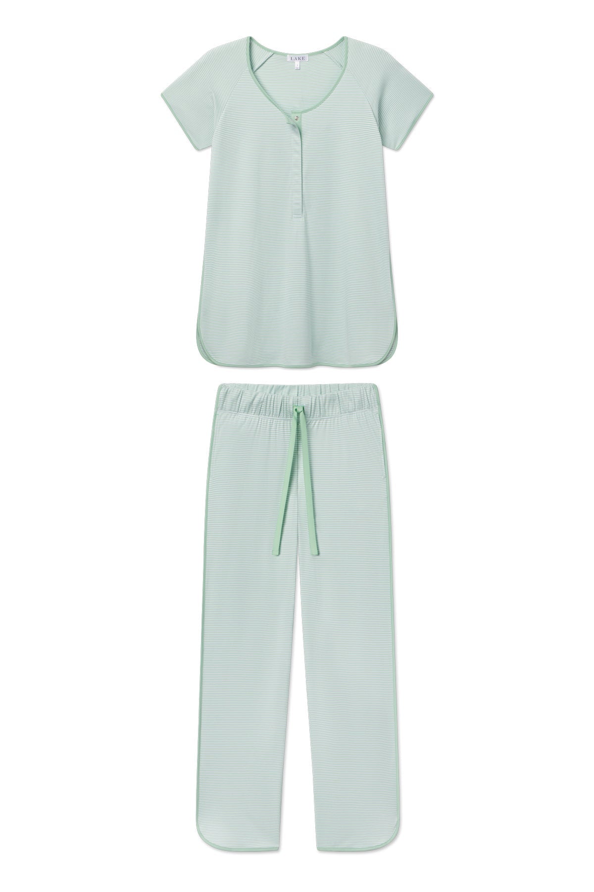 Pima Maternity Short-Long Set in Parisian Green