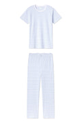 Pima Crew Short-Long Set in Baltic Blue