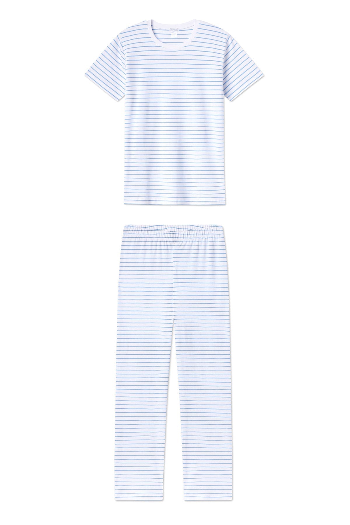 Pima Crew Short-Long Set in Baltic Blue