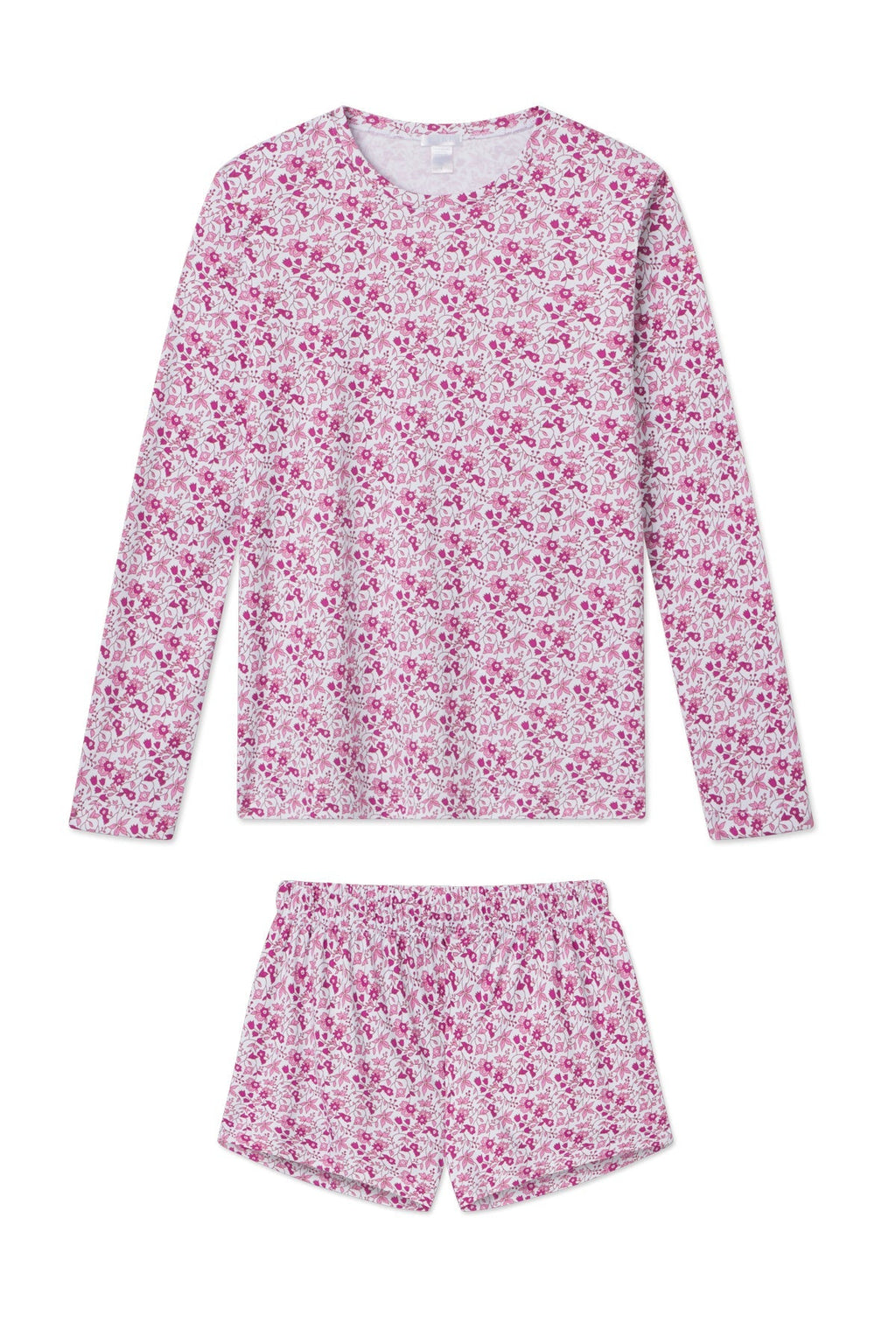 Pima Crew Long-Short Set in Dahlia Garden Floral