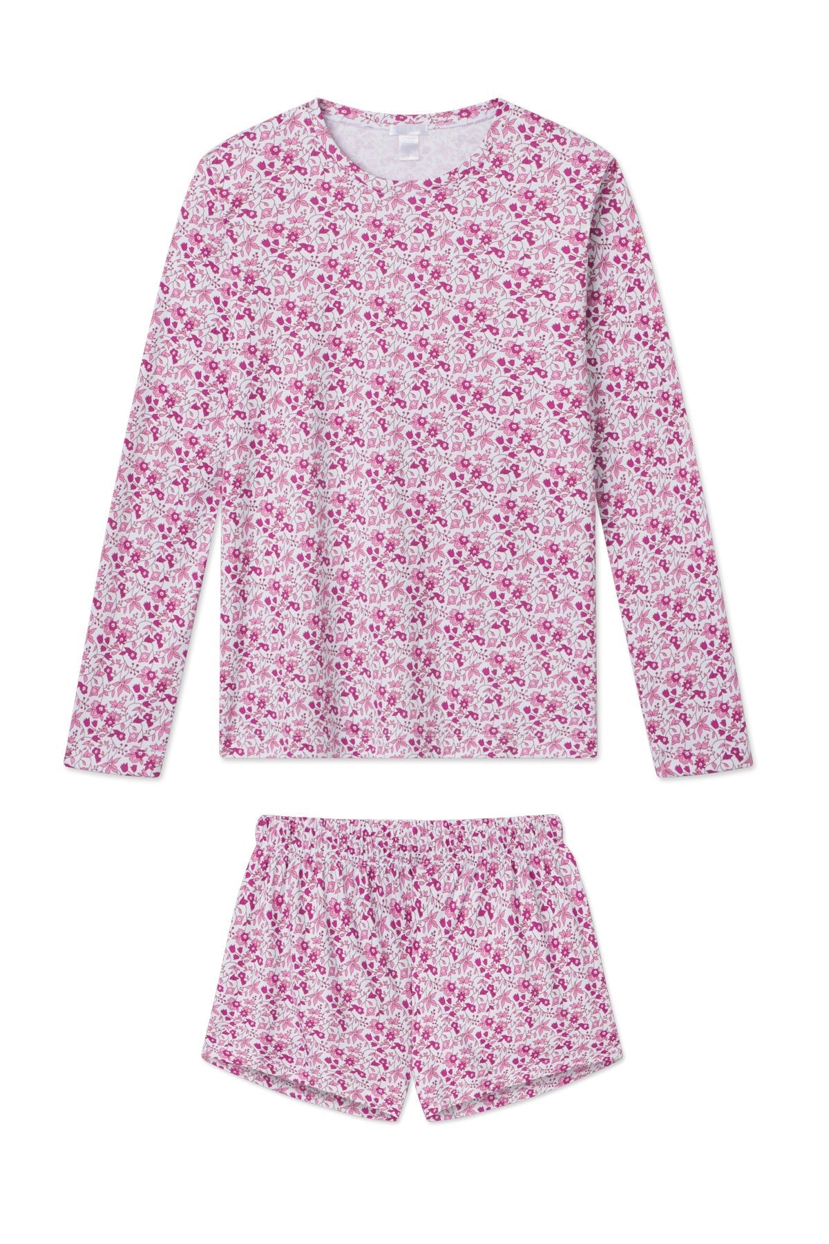Pima Crew Long-Short Set in Dahlia Garden Floral