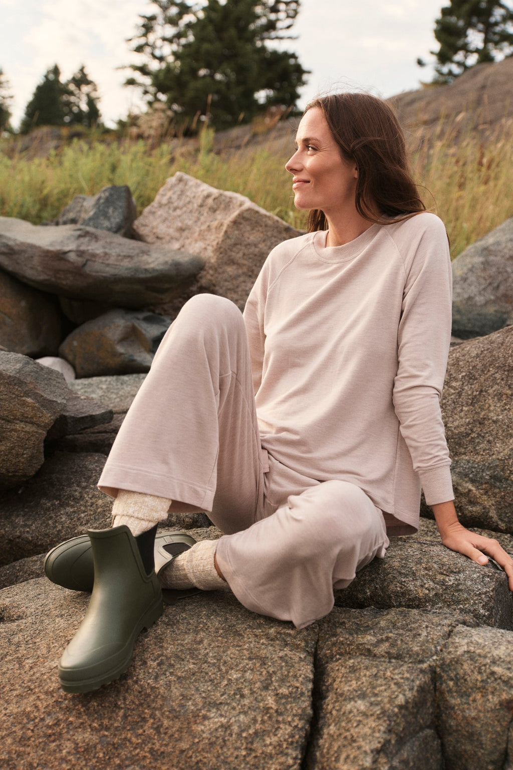 Relax Pants Set in Oat Heather