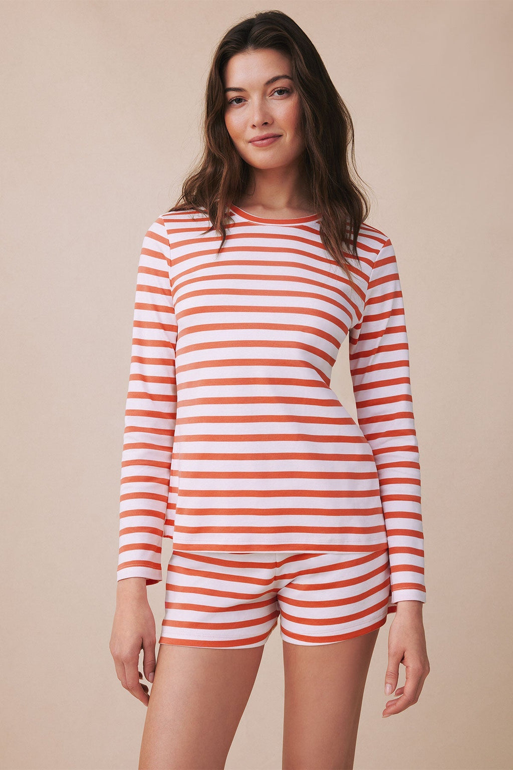 Pima Crew Long-Short Set in Terrace Hull Stripe