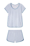 Pima Shorts Set in Serene Blue Posy