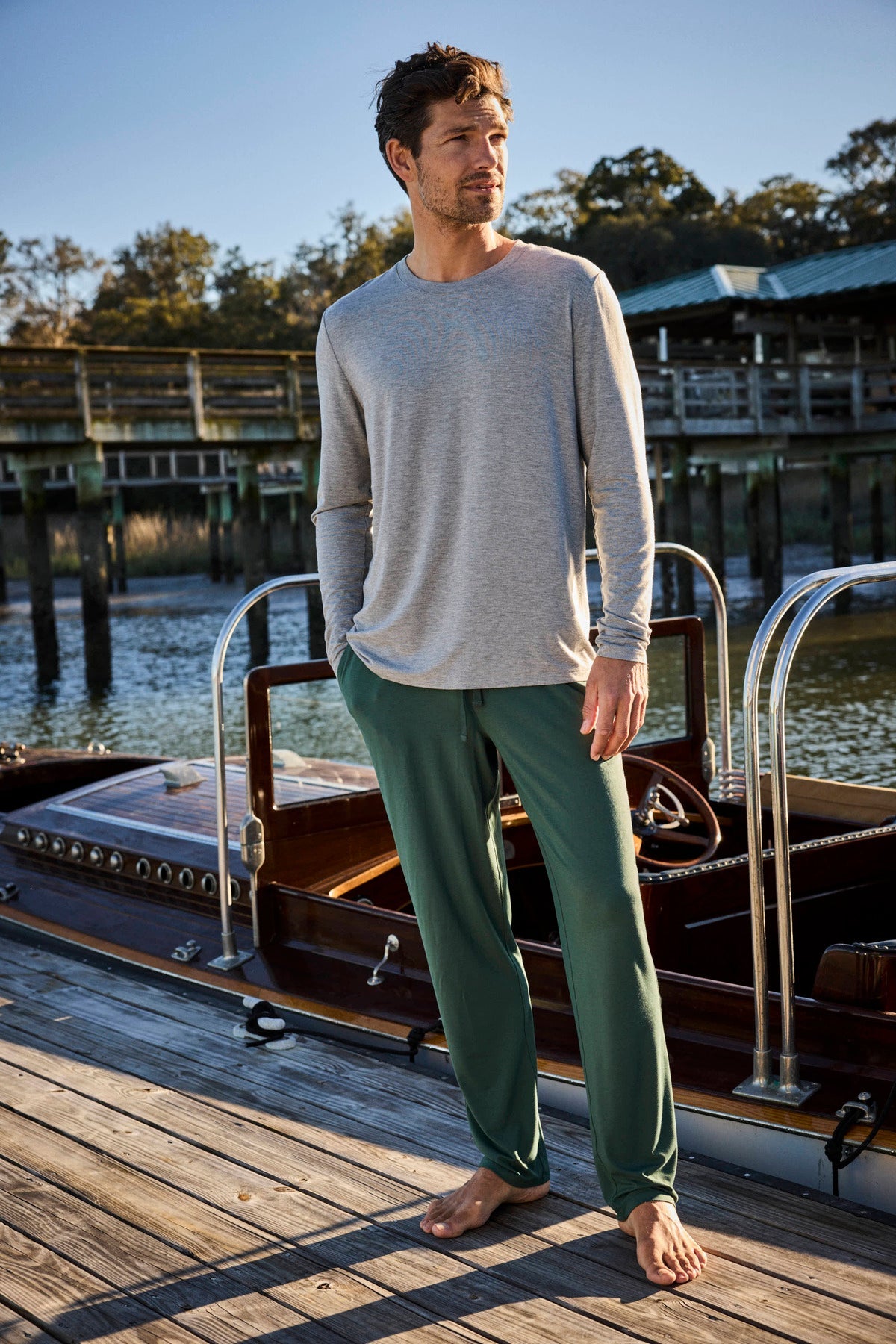 Men's Bamboo Lounge Pants in English Ivy