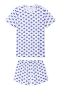 Pima Crew Shorts Set in Lapis Scallop Shell