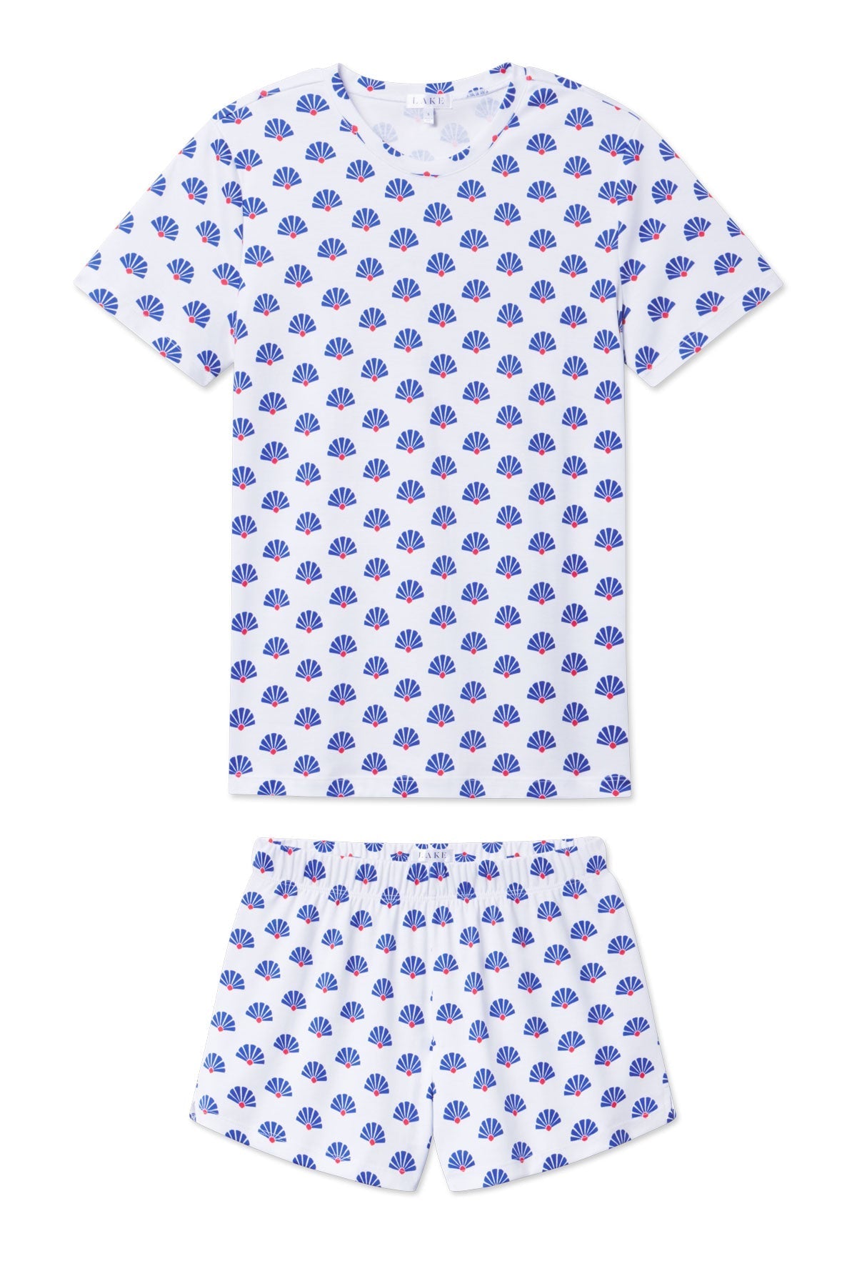 Pima Crew Shorts Set in Lapis Scallop Shell