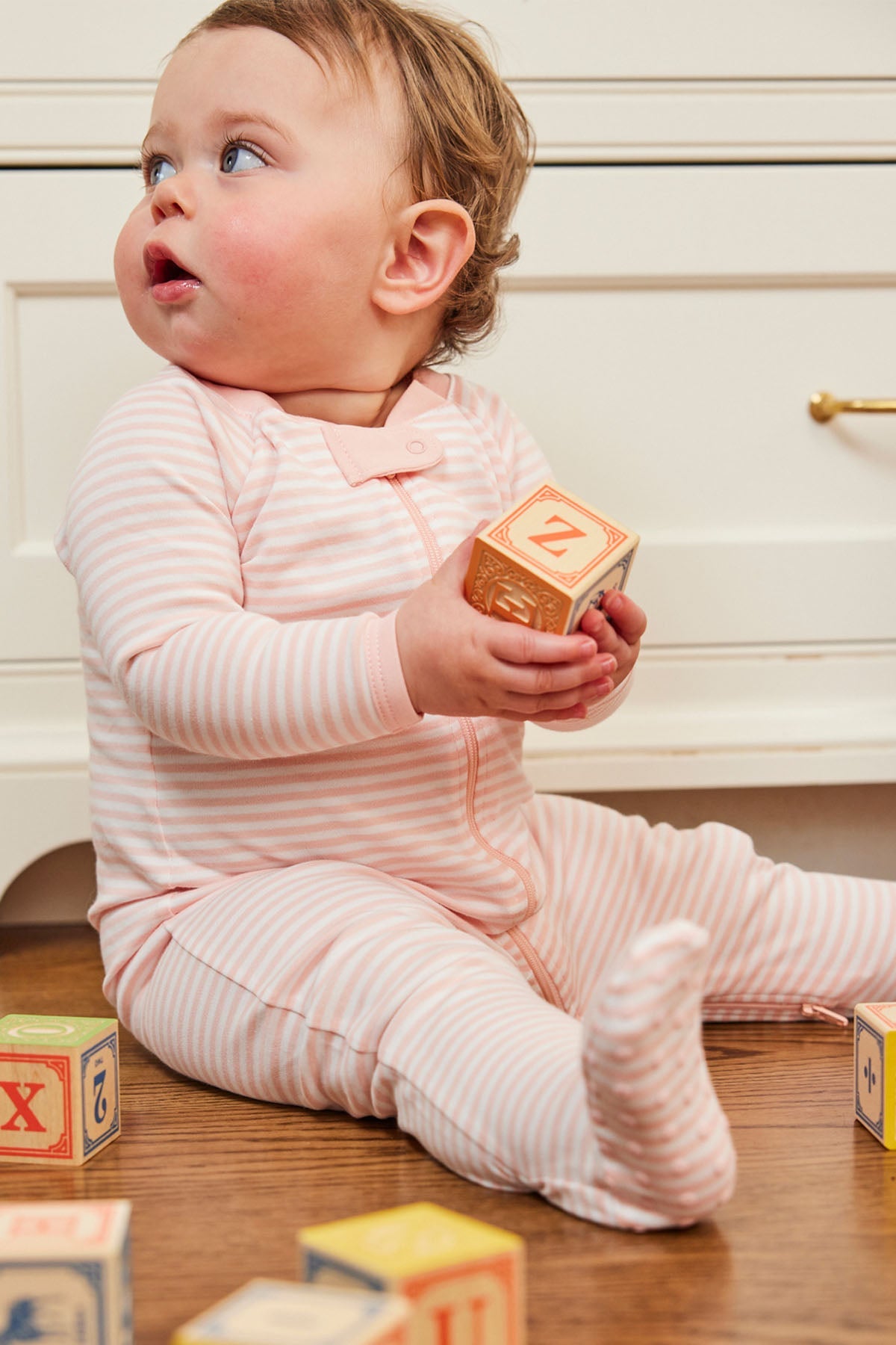 Baby Sleeper in English Rose Stripe