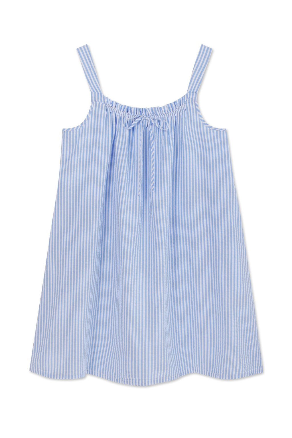 Alice Nightgown in Blue Seersucker