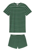 Pima Crew Shorts Set in Eden Tidal Stripe